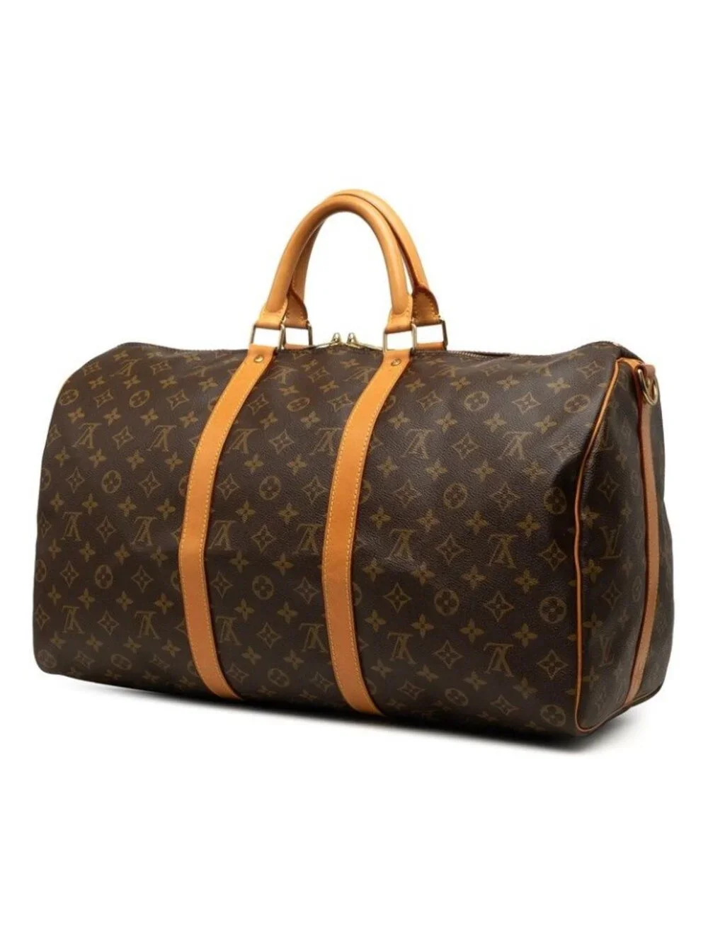 Louis Vuitton Monogram Keepall Bandouliere 50 Boston Bag 2-Way Brown Leather